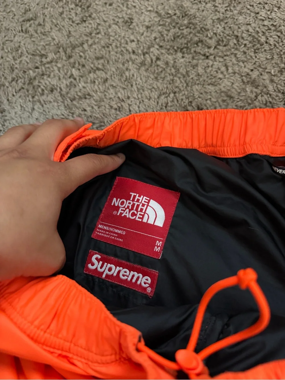 The Supreme North Face Bright Orange Insulated Joggers